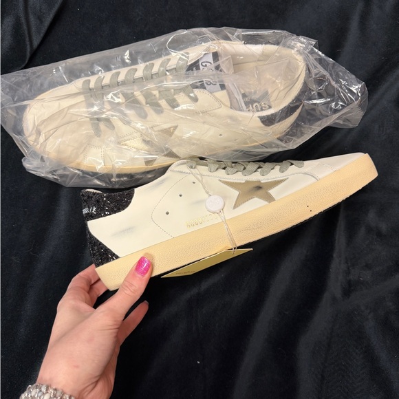 Golden Goose White and Black Star Sneakers - Picture 2 of 4